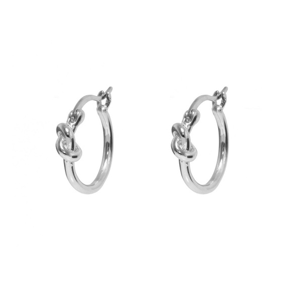 LAST ONE! Silver Twist Huggie Hoop Earrings - Picture 3 of 5